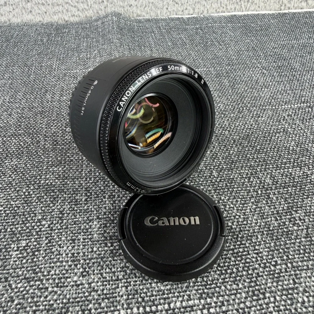 Canon EF 50mm f/1.8 II Lens Black Prime Standard Nifty Fifty DSLR